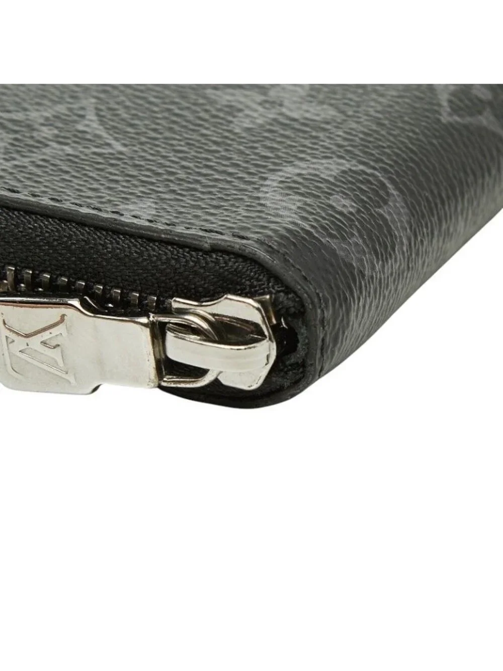 Louis Vuitton Monogram Eclipse Zippy Wallet Vertical Zip Around Black Gray